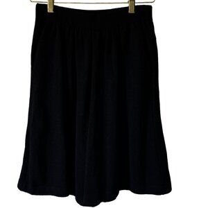 St. John Collection Santana Knit Black Walking Shorts Wide Leg High Rise Classic